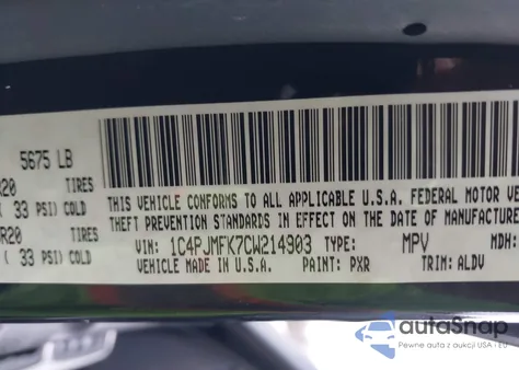 2012 Jeep Liberty Jet from USA, damaged, VIN 1C4PJMFK7CW214903